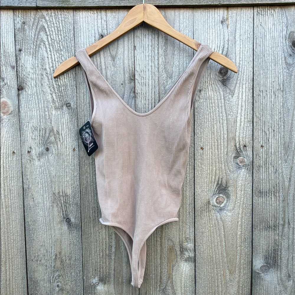 Niki Biki Shape up Almond Ribbed Bodysuit